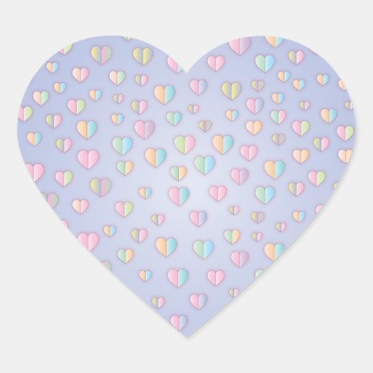 Kleurrijke Spikkelige Sjabloon Hart Sticker (Voorkant)