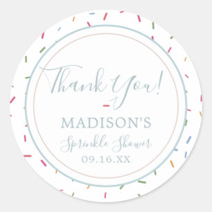 Kleurrijke Spikkels Baby Spikkel Bedankt Ronde Sticker