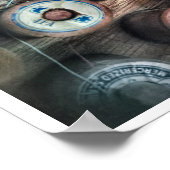 Kleurrijke  spillen van draad poster (Hoek)