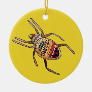 Kleurrijke spin arachnide kunst keramisch ornament