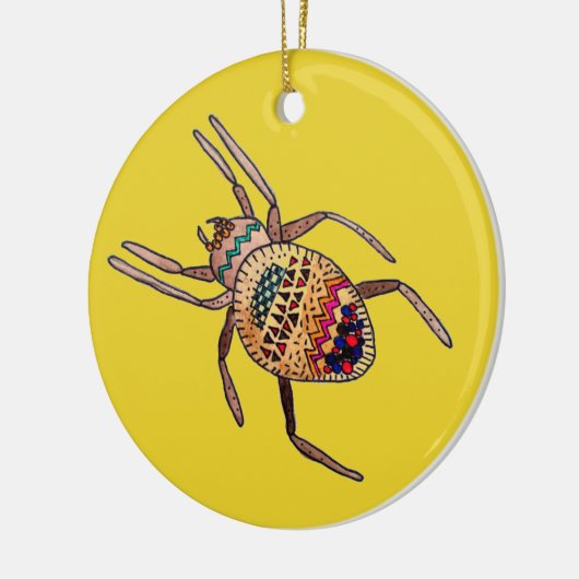 Kleurrijke spin arachnide kunst keramisch ornament (Links)