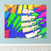Kleurrijke Spine Art verpakt Canvas Afdruk (Insitu (Houten vloer))