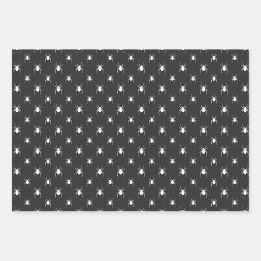 Kleurrijke spinnen, Halowee, PapierbladSet Inpakpapier Vel (Voorkant 2)