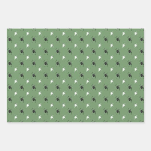 Kleurrijke spinnen, Halowee, PapierbladSet Inpakpapier Vel (Voorkant)