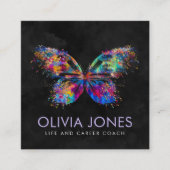 Kleurrijke spintavlinder vierkante visitekaartje (Voorkant)