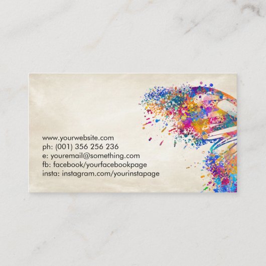 Kleurrijke spintavlinder visitekaartje (Achterkant)