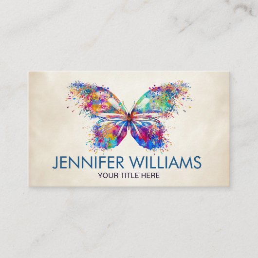 Kleurrijke spintavlinder visitekaartje (Voorkant)