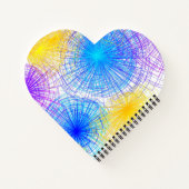 Kleurrijke Spiraal Cirkels Hart Notitieboeken (Achterkant)