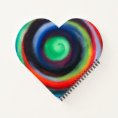 Kleurrijke spiraal hart notitieboek (Achterkant)