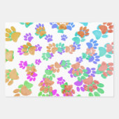 Kleurrijke spiraal hond Pawprint Inpakpapier Vel (Voorkant 3)