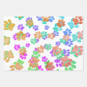 Kleurrijke spiraal hond Pawprint Inpakpapier Vel (Voorkant)