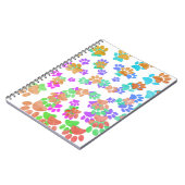 Kleurrijke spiraal hond Pawprint Notitieboek (Linkerzijde)