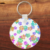 Kleurrijke spiraal hond Pawprint Sleutelhanger (Achterkant)