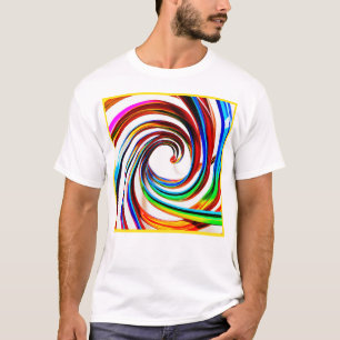Kleurrijke spiraal patroon kunst t-shirt