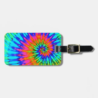 Kleurrijke Spiraal Tie Dye Bagage Label