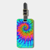 Kleurrijke Spiraal Tie Dye Bagage Label (Voorkant verticaal)