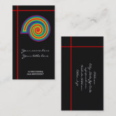 Kleurrijke spiraalvormige en rode kruislijnen visitekaartje (Voorkant / Achterkant)