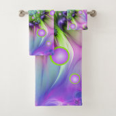 Kleurrijke spiraalvormige ronde vormen Abstracte f Bad Handdoek (Insitu)