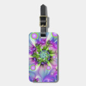 Kleurrijke spiraalvormige ronde vormen Abstracte f Bagagelabel (Voorkant verticaal)