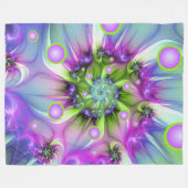 Kleurrijke spiraalvormige ronde vormen Abstracte f Fleece Deken (Voorkant (Horizontaal))