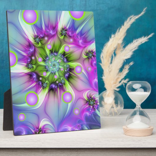 Kleurrijke spiraalvormige ronde vormen Abstracte f Fotoplaat (Zijkant)