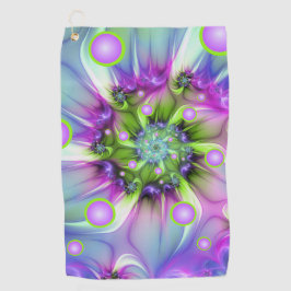 Kleurrijke spiraalvormige ronde vormen Abstracte f Golfhanddoek