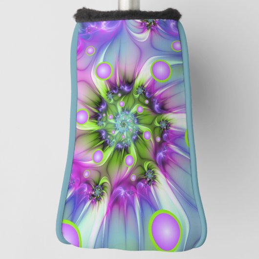 Kleurrijke spiraalvormige ronde vormen Abstracte f Golfheadcover (Draai 90)