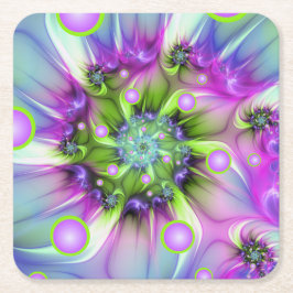 Kleurrijke spiraalvormige ronde vormen Abstracte f Kartonnen Onderzetters