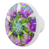 Kleurrijke spiraalvormige ronde vormen Abstracte f Keramische Knop (Rechts)