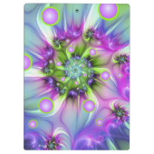 Kleurrijke spiraalvormige ronde vormen Abstracte f Klembord (Achterkant)