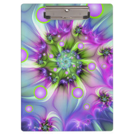 Kleurrijke spiraalvormige ronde vormen Abstracte f Klembord