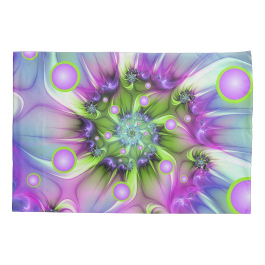 Kleurrijke spiraalvormige ronde vormen Abstracte f Kussensloop (Achterkant)