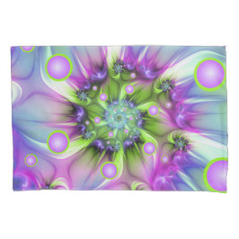 Kleurrijke spiraalvormige ronde vormen Abstracte f Kussensloop