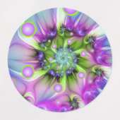 Kleurrijke spiraalvormige ronde vormen Abstracte f Labels (Design 1)