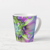 Kleurrijke spiraalvormige ronde vormen Abstracte f Latte Mok (Rechterhoek)