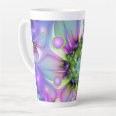 Kleurrijke spiraalvormige ronde vormen Abstracte f Latte Mok (Linkerhoek)