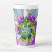 Kleurrijke spiraalvormige ronde vormen Abstracte f Latte Mok (Voorkant)