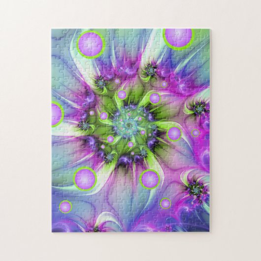 Kleurrijke spiraalvormige ronde vormen Abstracte f Legpuzzel (Verticaal)