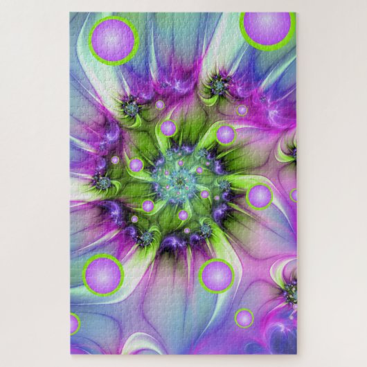 Kleurrijke spiraalvormige ronde vormen Abstracte f Legpuzzel (Verticaal)