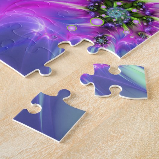 Kleurrijke spiraalvormige ronde vormen Abstracte f Legpuzzel (Zijkant)