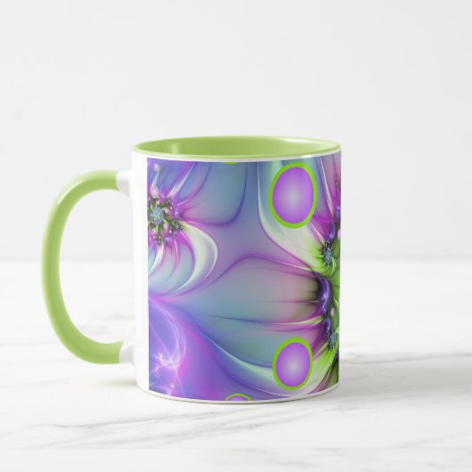 Kleurrijke spiraalvormige ronde vormen Abstracte f Mok (Links)