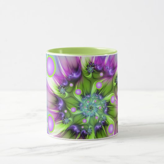 Kleurrijke spiraalvormige ronde vormen Abstracte f Mok (Midden)