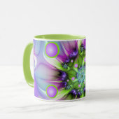 Kleurrijke spiraalvormige ronde vormen Abstracte f Mok (Voorkant links)