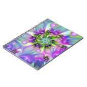 Kleurrijke spiraalvormige ronde vormen Abstracte f Notitieboek (Linkerzijde)