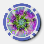 Kleurrijke spiraalvormige ronde vormen Abstracte f Poker Chips (Achterkant)