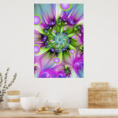 Kleurrijke spiraalvormige ronde vormen Abstracte f Poster (Keuken)