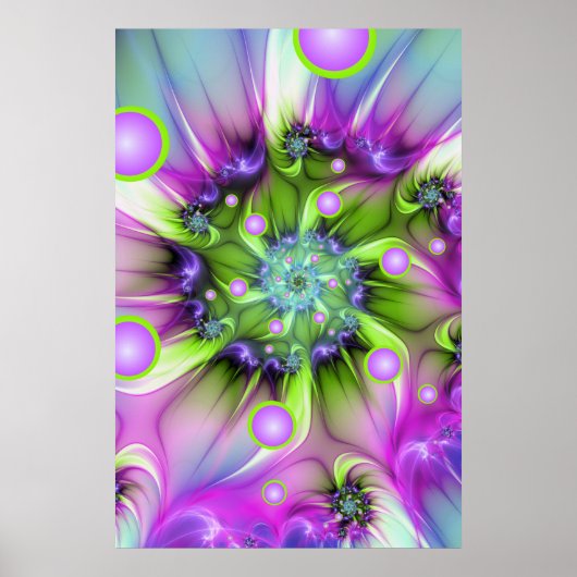 Kleurrijke spiraalvormige ronde vormen Abstracte f Poster (Voorkant)