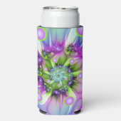 Kleurrijke spiraalvormige ronde vormen Abstracte f Seltzer Blikjeskoeler (Seltzer Achterkant)