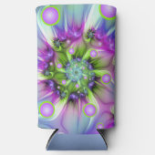 Kleurrijke spiraalvormige ronde vormen Abstracte f Seltzer Blikjeskoeler (Voorkant)