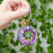 Kleurrijke spiraalvormige ronde vormen Abstracte f Sleutelhanger (Hand)